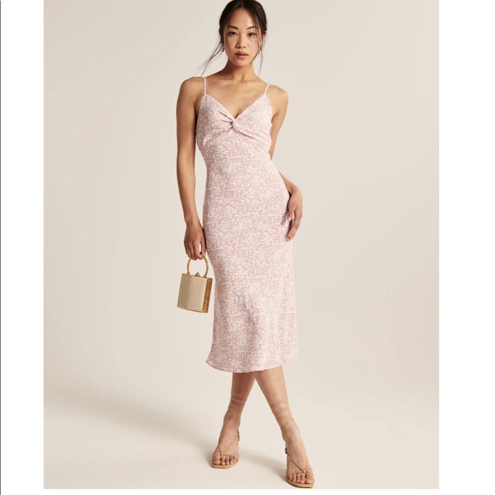 Abercrombie twist front slip midi dress